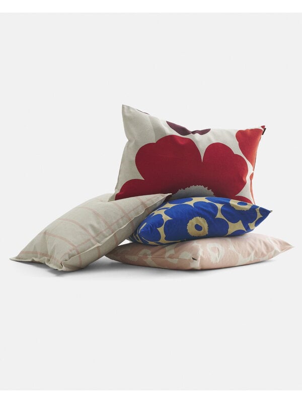 Fodere per cuscino, Fodera per cuscino Pieni Unikko, 50 x 50 cm, pesca - cotone, Naturale