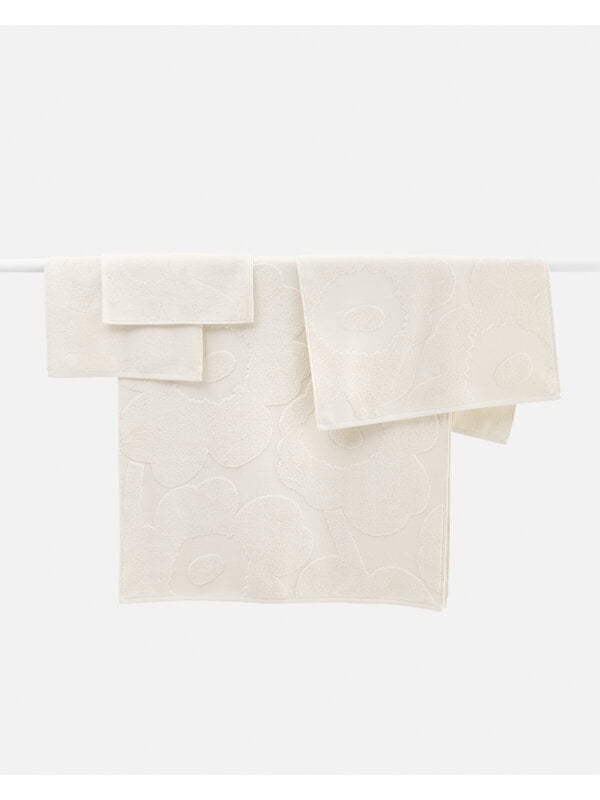 Bath towels, Unikko Solid bath towel, 70 x 150 cm, ivory, White