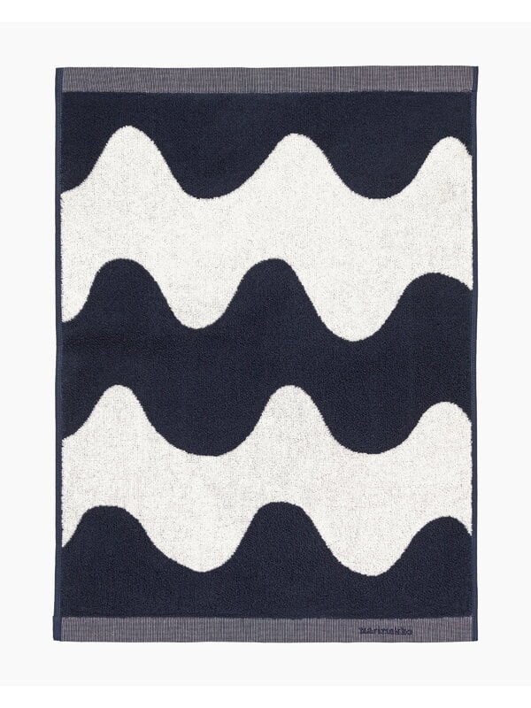 Hand towels & washcloths, Lokki hand towel, off white - dark blue, Blue