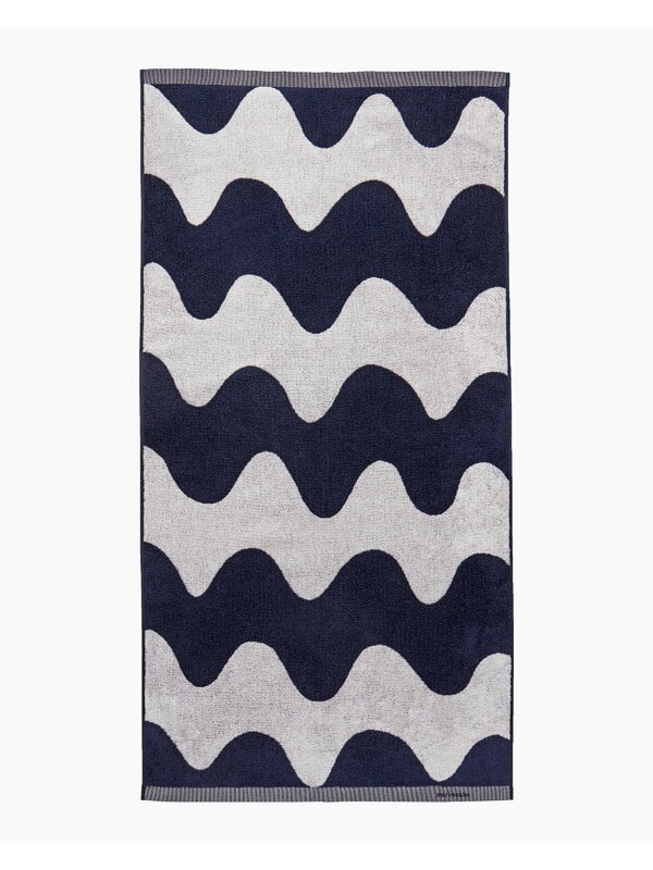 Bath towels, Lokki  bath towel, off white - dark blue, Blue