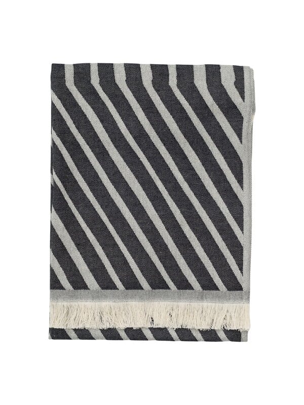 Hand towels & washcloths, Kalasääski hand towel, 50 x 100 cm, off white - charcoal, Black & white