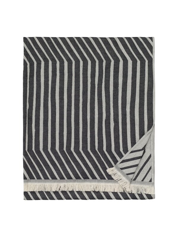 Bath towels, Kalasääski bath towel, 100 x 180 cm, off white - charcoal, Black & white