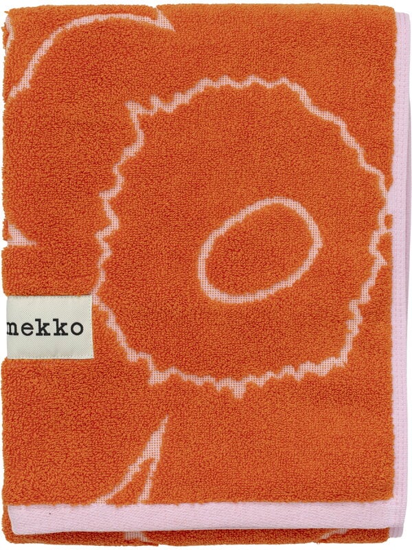 Essuie-mains, Serviette à main Piirto Unikko, 50x100cm orange brûlé-rose clair, Orange