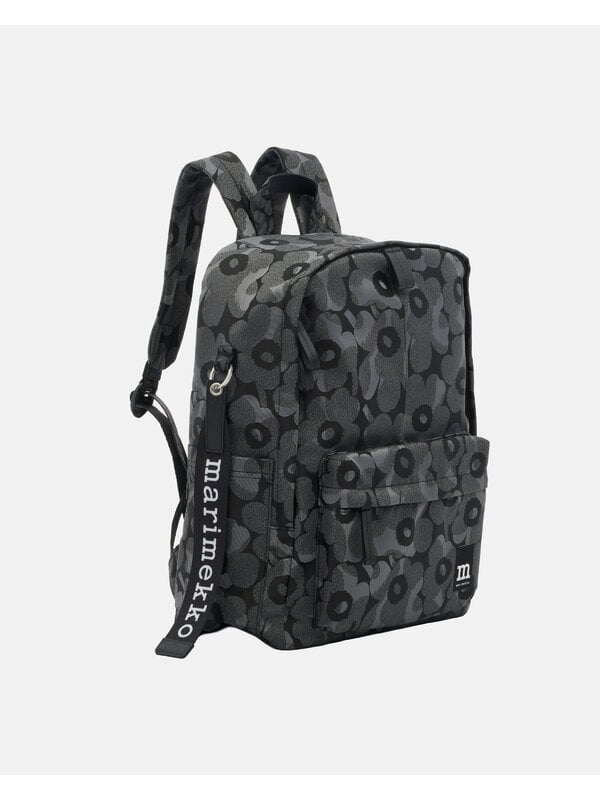 Marimekko Zip Top Backpack Unikko, black | Finnish Design Shop
