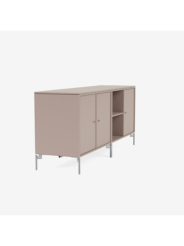 Sideboards & dressers, Save low sideboard, matt chrome legs - 137 Mushroom, Brown