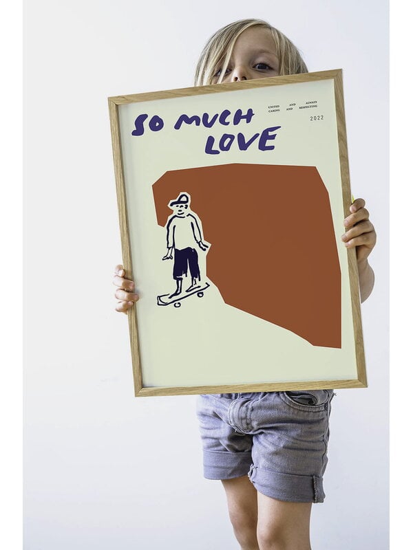 Julisteet, So Much Love Skateboard juliste, 30 x 40 cm, Valkoinen