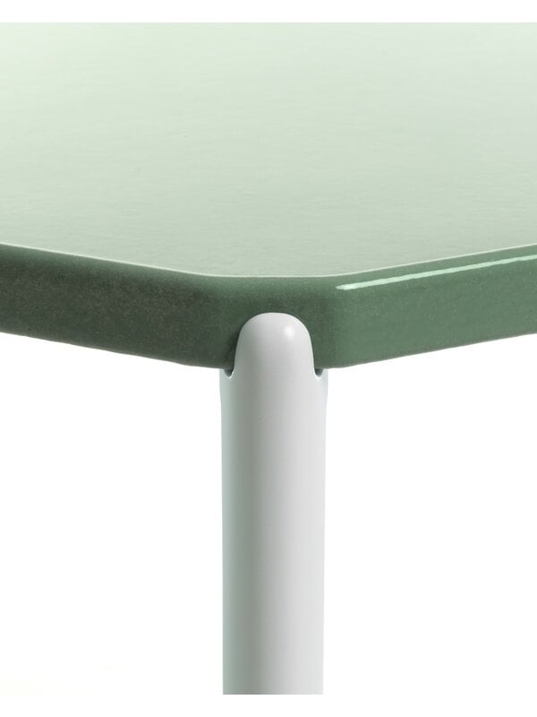Tavoli da salotto, Tavolo basso Tambour, 73 cm, bianco - verde, Bianco