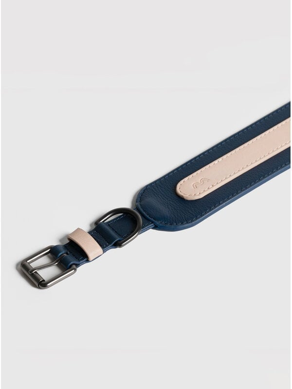 Pet accessories, Arch Wide collar, navy - natural, Beige