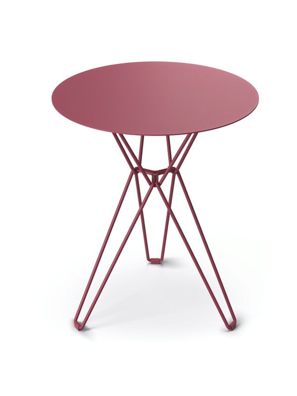 Terassipöydät, Tio pöytä, 60 cm, korkea, viininpunainen, Valkoinen