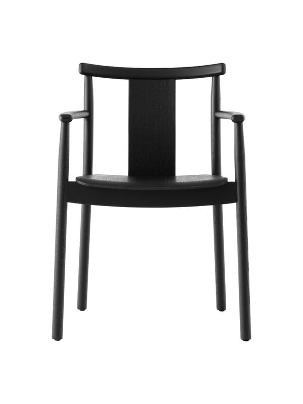 Dining chairs, Merkur dining chair with armrest, black oak, Black