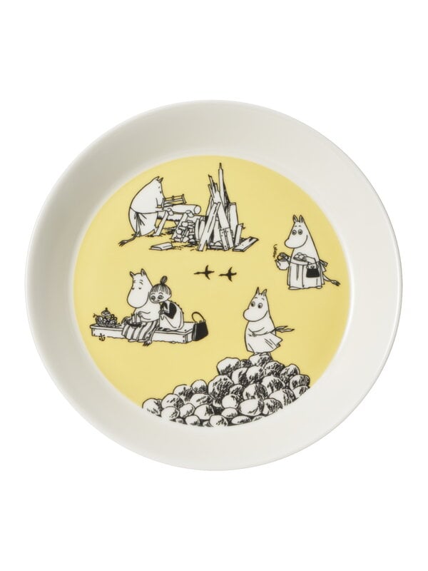 Plates, Moomin plate set, Yellow & Hurray!, Yellow