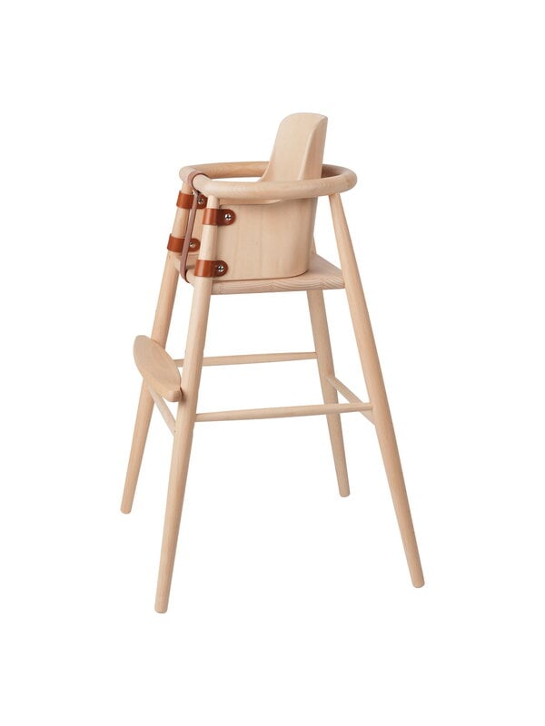 Mobilier pour enfants, Dossier de chaise haute pour bébé ND54, hêtre laqué, Naturel