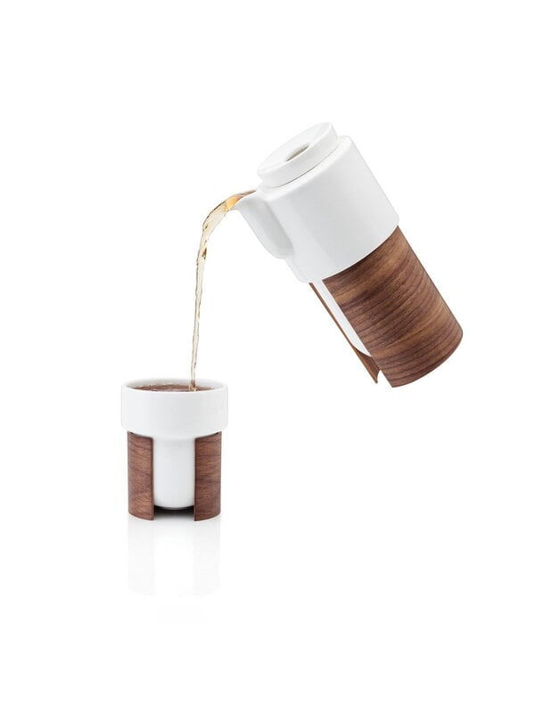 Coffee pots & teapots, Warm teapot 6 dl, white - walnut, ceramic lid, Brown