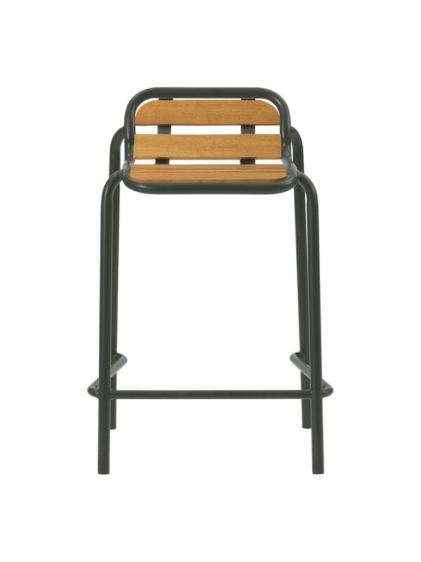 Patio chairs, Vig barstool, 65 cm, Robinia wood - dark green, Natural