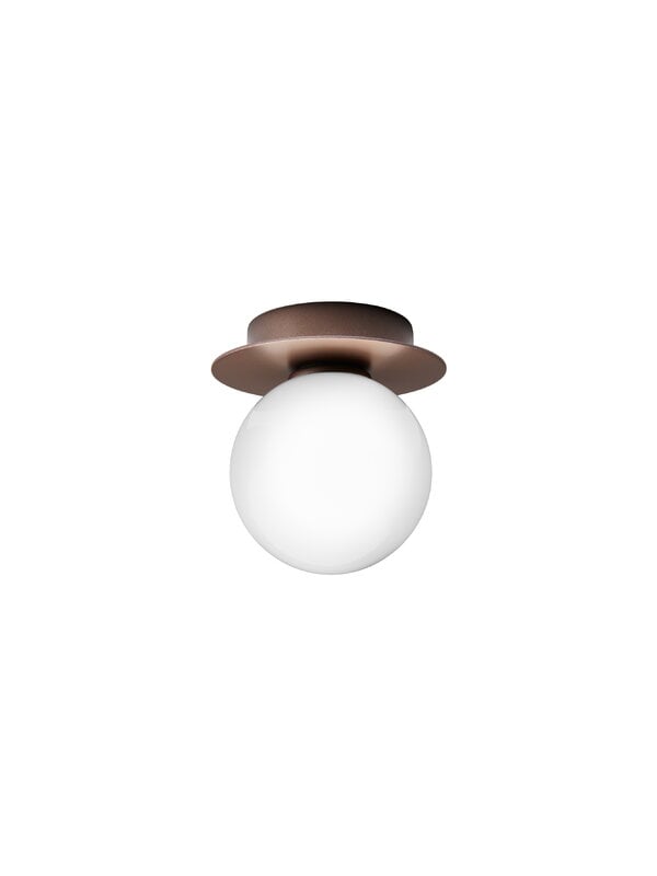 Wall lamps, Liila 1 wall/ceiling lamp, small, dark bronze - opal, White