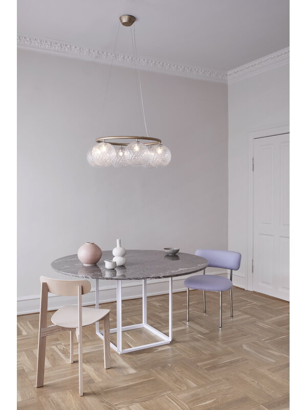 Pendant lamps, Miira 6 Circular pendant, brass - optic clear, White