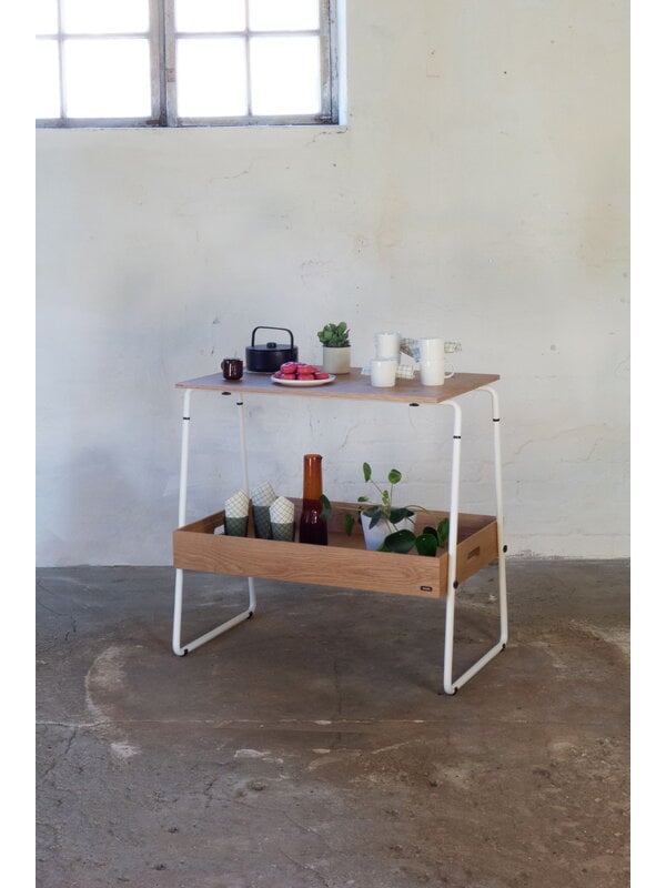 Display furniture, P001 counter, oak - white, Natural