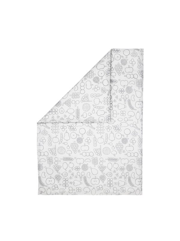 Duvet covers, OTC Frutta duvet cover set, 150 x 210 cm, grey, White