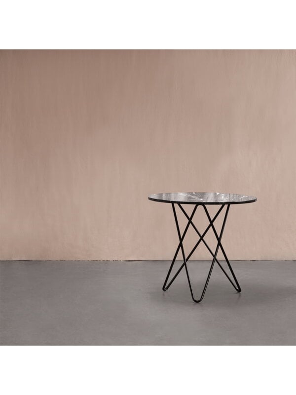 Coffee tables, Tall Mini O table, steel - grey marble, Gray
