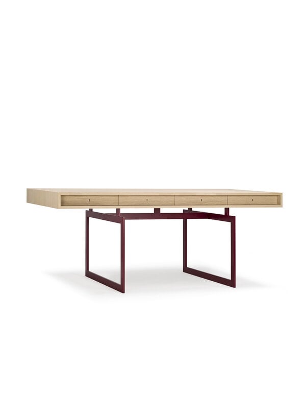 Desks, Office desk, oak - red frame, Multicolour