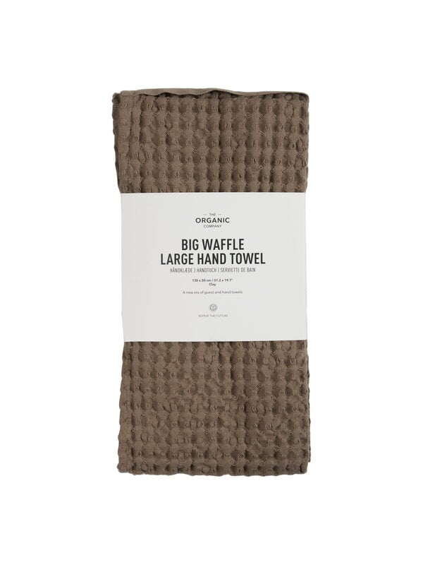 Asciugamani da bagno, Asciugamano Big Waffle, 50 x 130 cm, argilla, Marrone