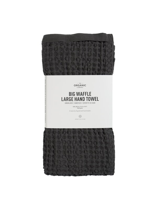Hand towels & washcloths, Big Waffle hand towel, 50 x 130 cm, dark grey, Gray