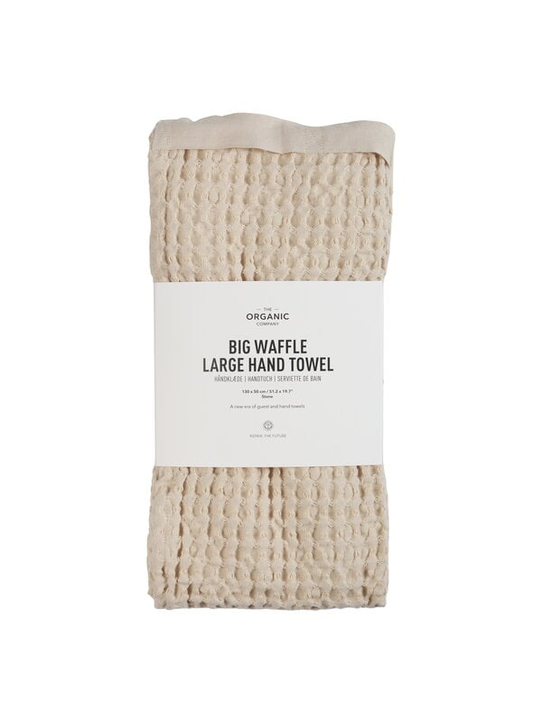 Handtücher und Waschlappen, Big Waffle Händehandtuch, 50 x 130 cm, Steingrau, Beige