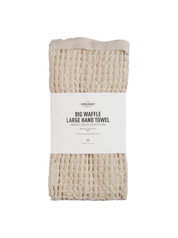 Essuie-mains et gants de toilette, Essuie-mains Big Waffle, 50 x 130 cm, pierre, Beige