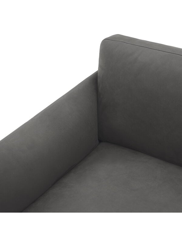 Sofas, Outline sofa, 3 seater, Grace leather grey - black, Gray