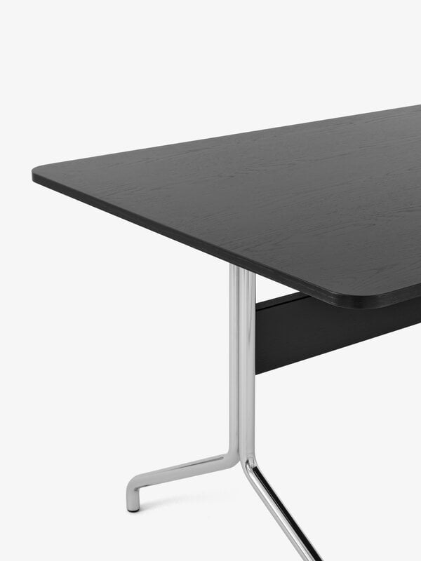 Dining tables, Pavilion AV19 table, chrome - black lacquered oak, Black