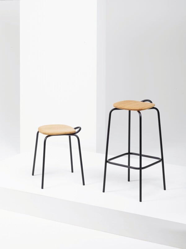 Bar stools & chairs, MC16 Forcina bar stool 74 cm, black steel - ash, Natural