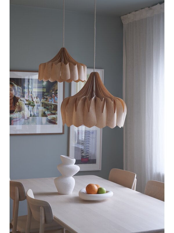 Pendant lamps, Pioni pendant, large, birch, Natural