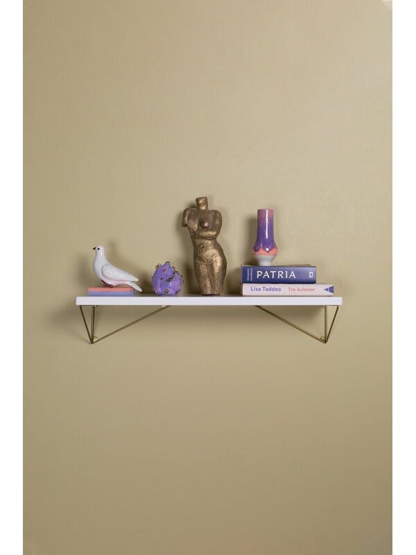 Wall shelves, Pythagoras shelf, 60 x 20 cm, white, White