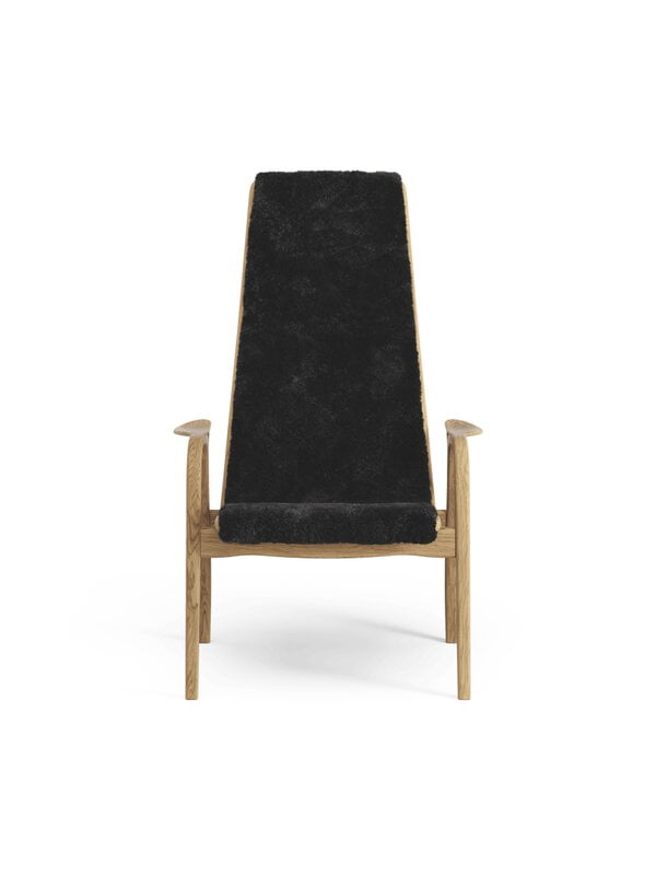 Armchairs & lounge chairs, Lamino easy chair, sheepskin, black, Black