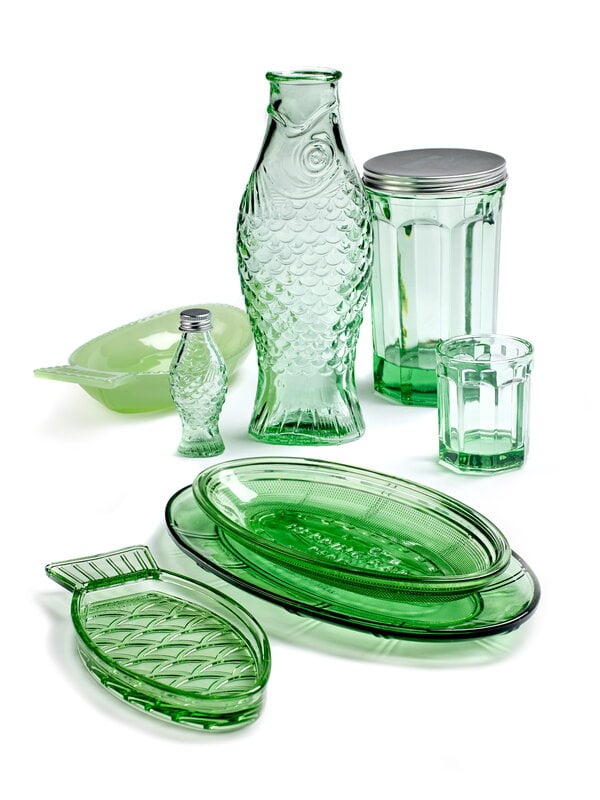Serveware, Fish & Fish serving dish, oval, 31 x 17 cm, green, Green