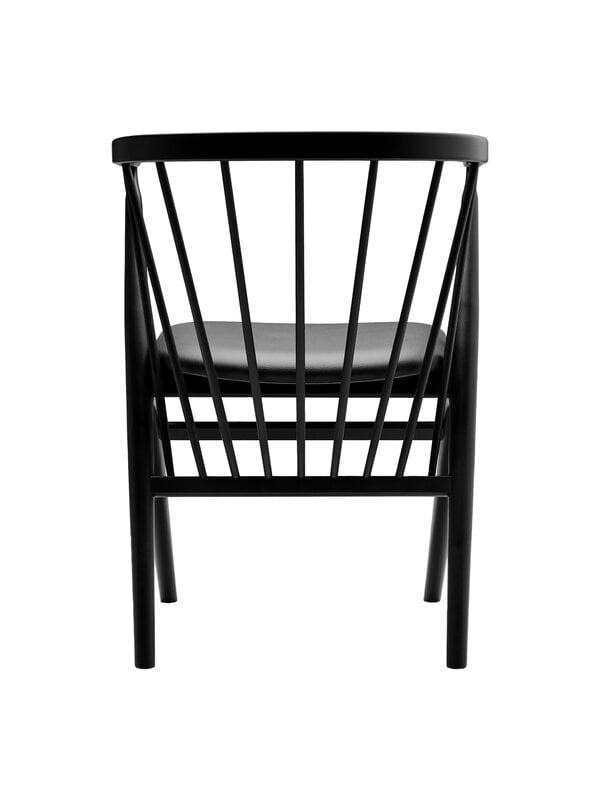 Dining chairs, No 8 chair, black beech - black leather, Black