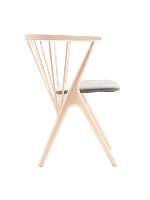 Dining chairs, No 8 chair, soaped beech - light grey Remix 123, Gray