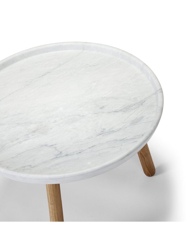 Coffee tables, Tureen table, 52 cm, oak - white marble, White