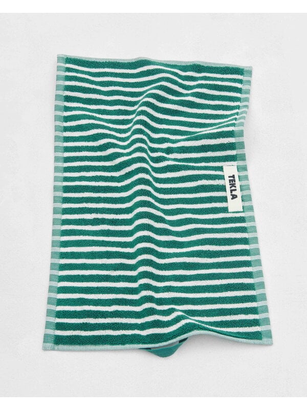 Hand towels & washcloths, Hand towel, teal green stripes, Green