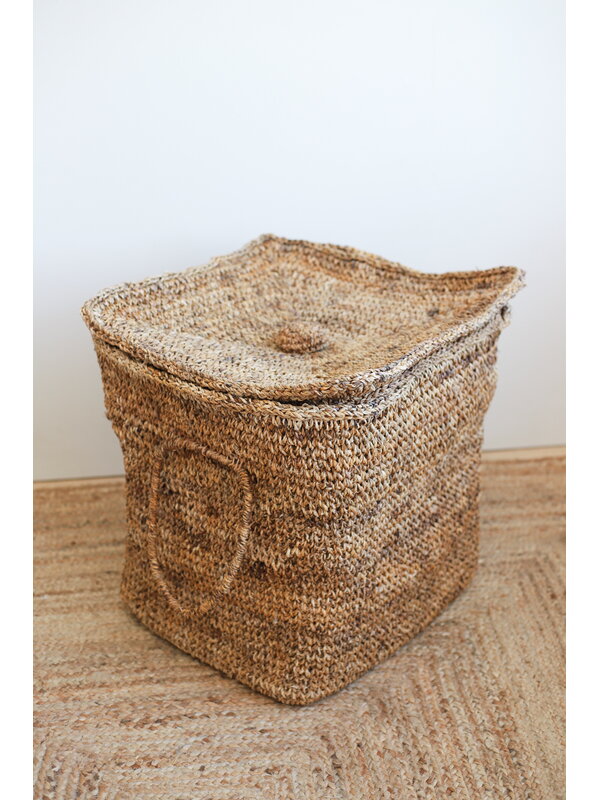 Storage baskets, Taina basket with lid, 48 x 58 cm, Natural