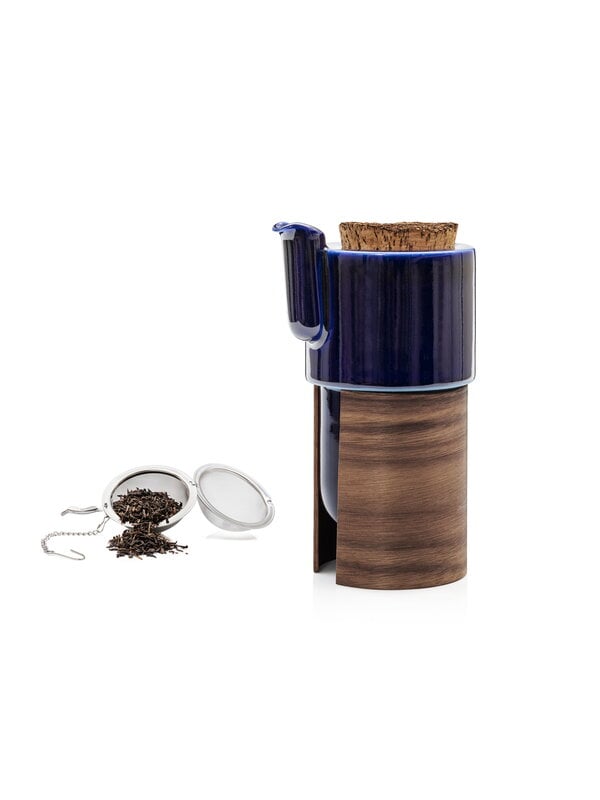 Coffee pots & teapots, Warm teapot 6 dl, blue - walnut, cork lid, Blue