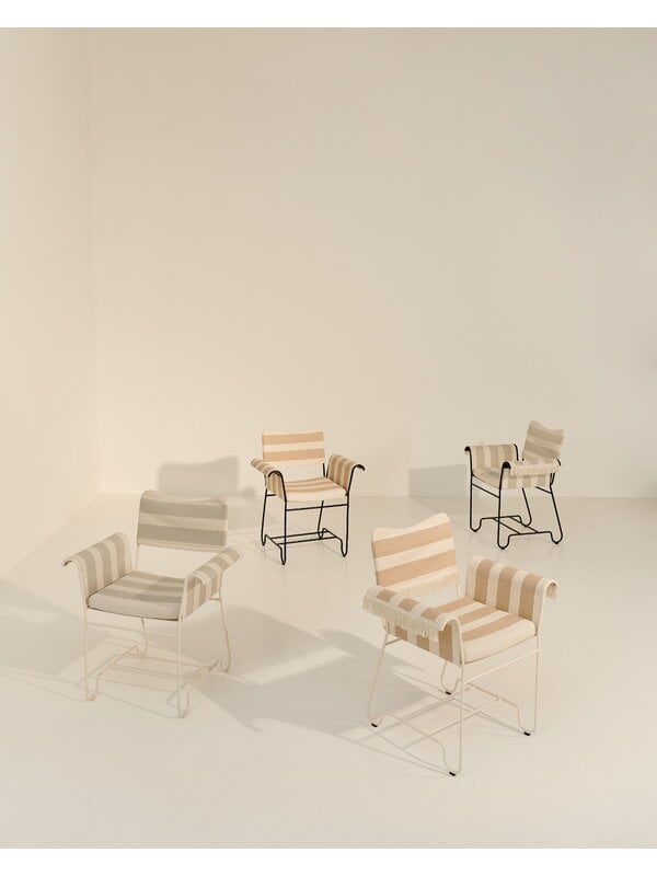 Patio chairs, Tropique chair, classic black - Leslie Stripe 40, White