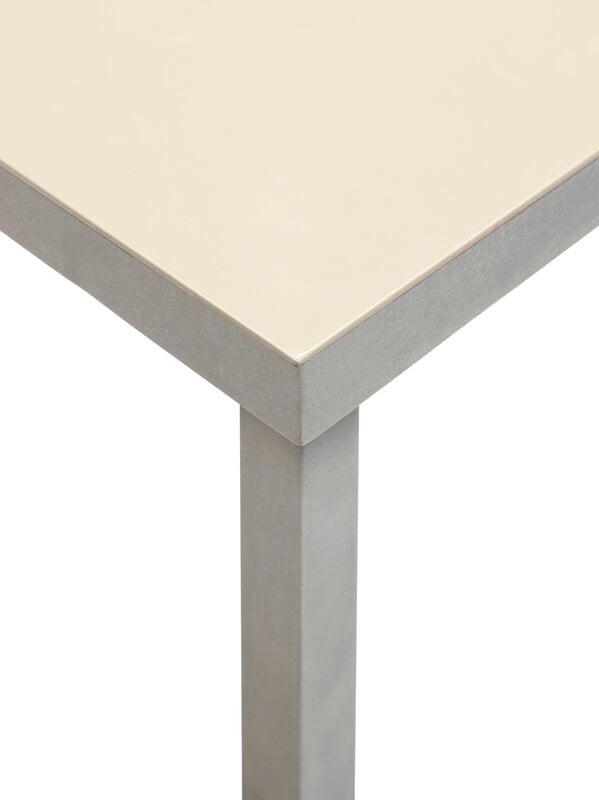 Patio tables, Alu dining table, small, ivory, White