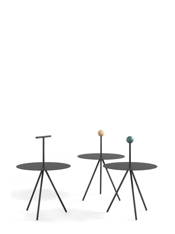 Side & end tables, Trino table, black - green marble handle, Black