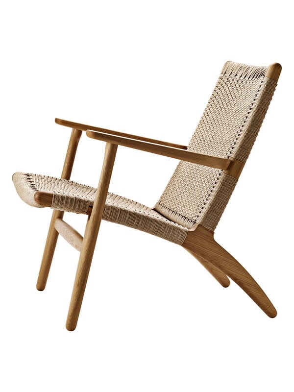 Armchairs & lounge chairs, CH25 lounge chair, oiled oak - natural cord, Natural