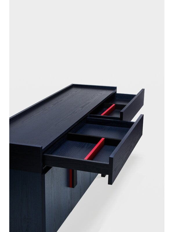 Sideboards & dressers, Aizome sideboard, indigo - black - red, Black