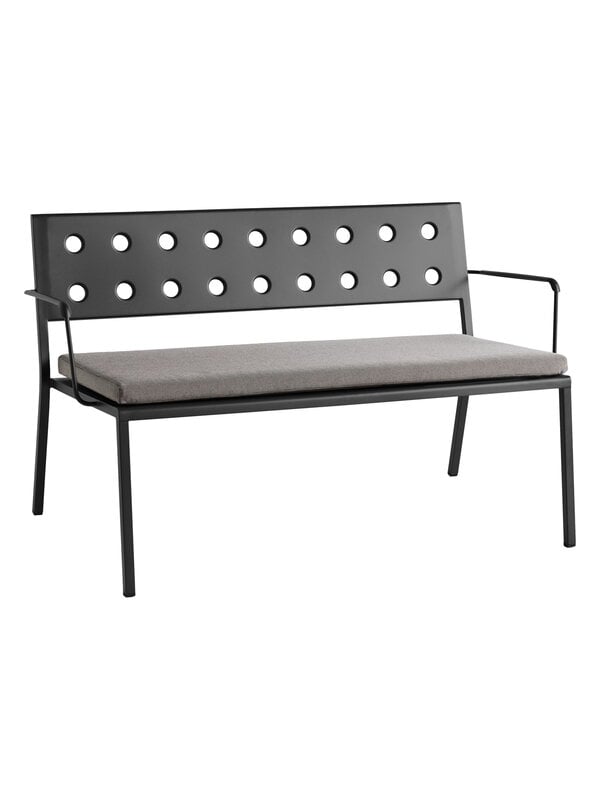 Outdoor benches, Balcony Lounge bench w. armrest, 121,5 x 69 cm, anthracite, Gray