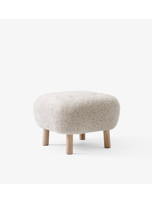 Armchairs & lounge chairs, Little Petra lounge chair and pouf, Moonlight - white oiled oak, White