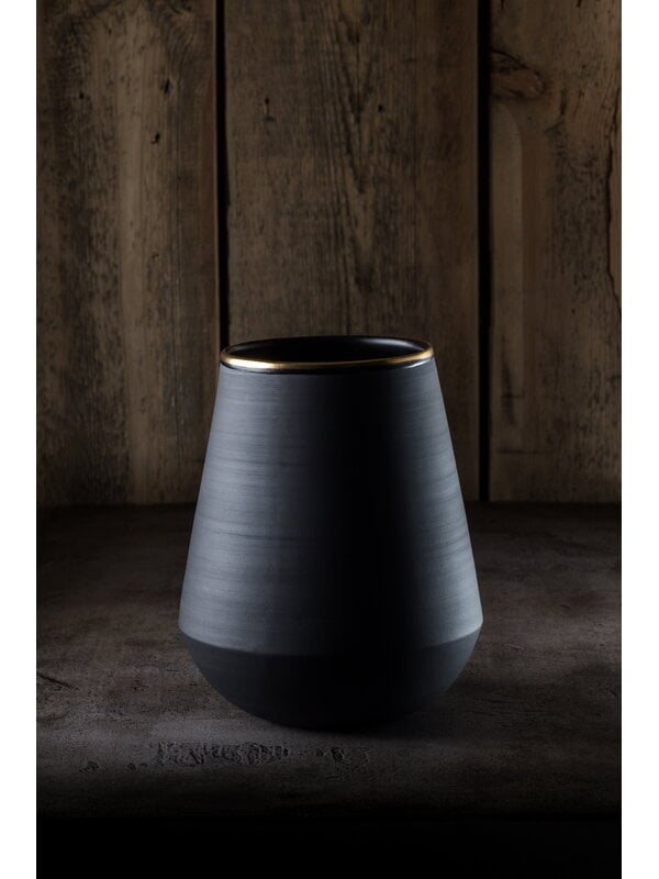 Vases, Vase Eclipse Gold, noir - doré, Noir