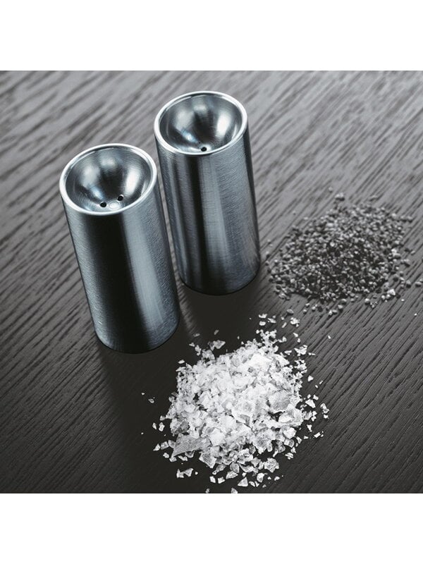 Salt & pepper, Arne Jacobsen salt and pepper set, steel, Silver